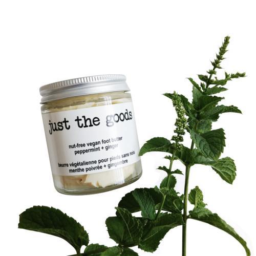 Just the Goods nut-free vegan foot butter, peppermint + ginger