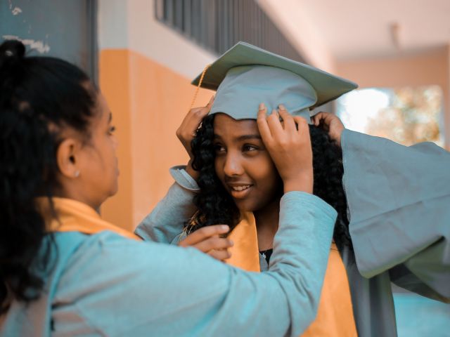 Young girl on graduation day